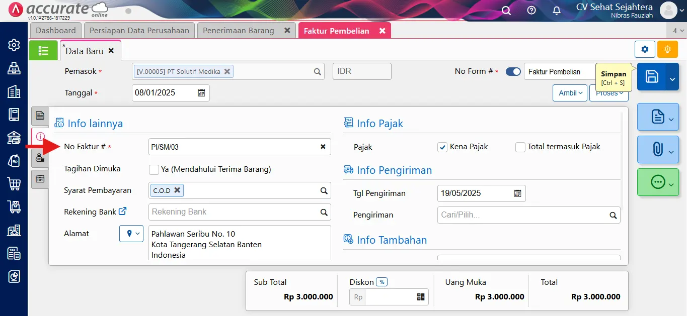 20 Membuat Uang Muka Pembelian Partial